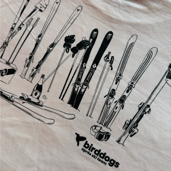 Birddogs White Short-Sleeve Tee with Green Ski Graphic size Large - Picture 7 of 10